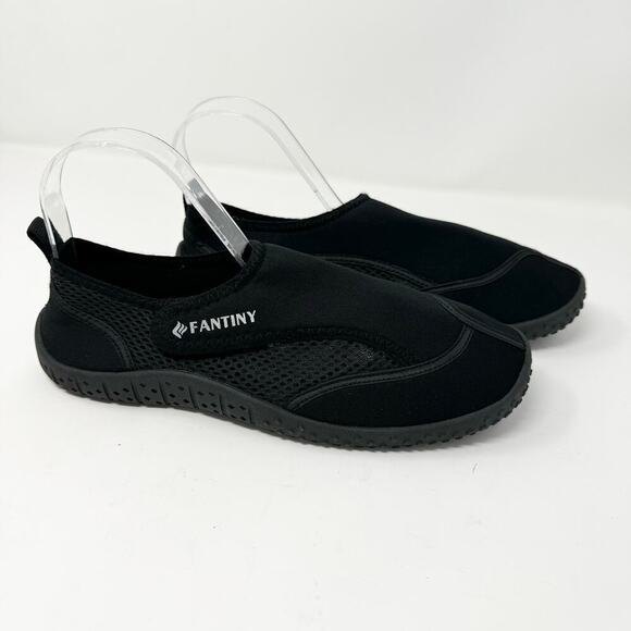 Fantiny Black Mesh Fabric Hook and Loop Closure Water Shoes Women's Size 38 US 8 - Picture 1 of 12